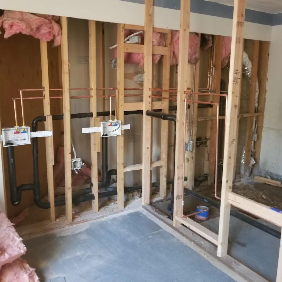 Copper pipe rough-in and plumbing installation in Erlanger